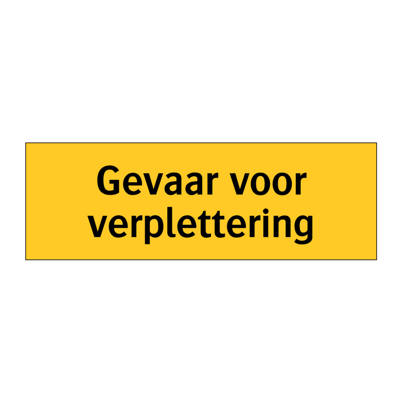 Gevaar voor verplettering