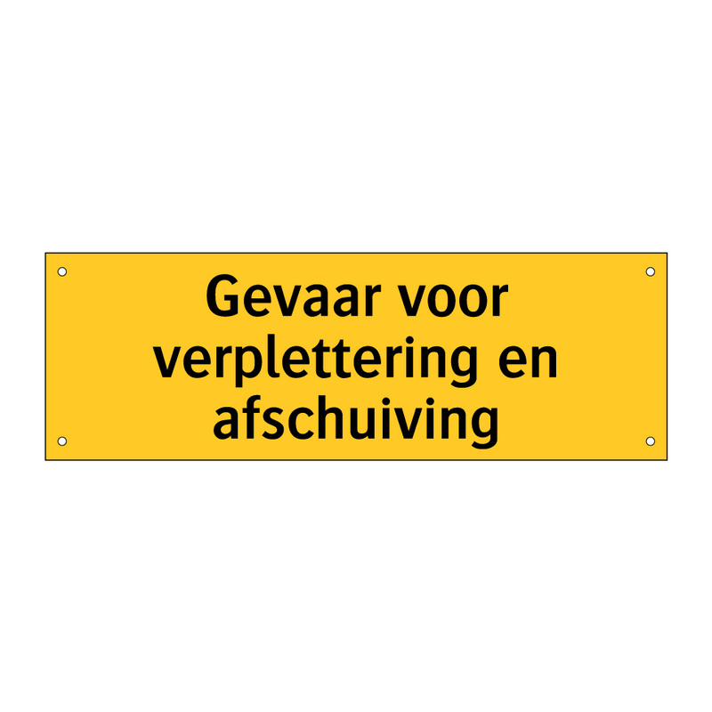 Gevaar voor verplettering en afschuiving