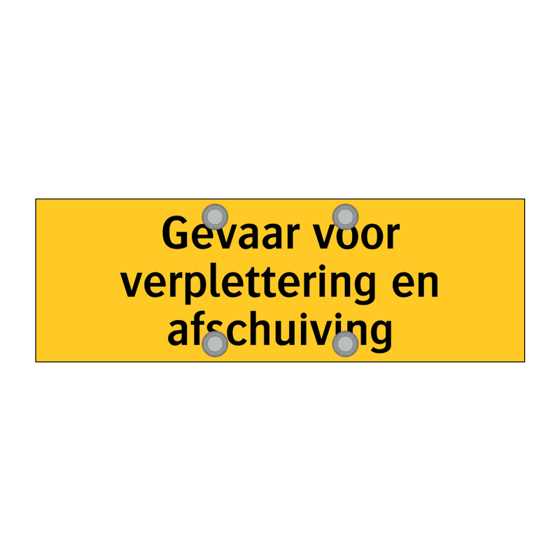 Gevaar voor verplettering en afschuiving