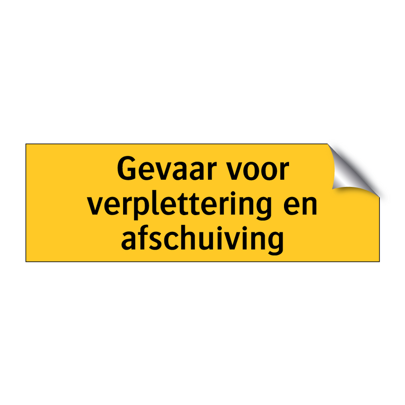 Gevaar voor verplettering en afschuiving