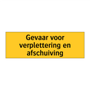 Gevaar voor verplettering en afschuiving
