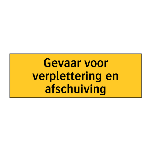 Gevaar voor verplettering en afschuiving