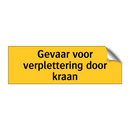 Gevaar voor verplettering door kraan