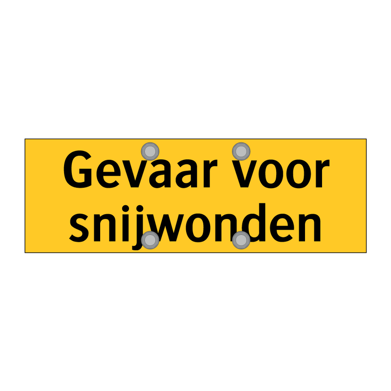 Gevaar voor snijwonden