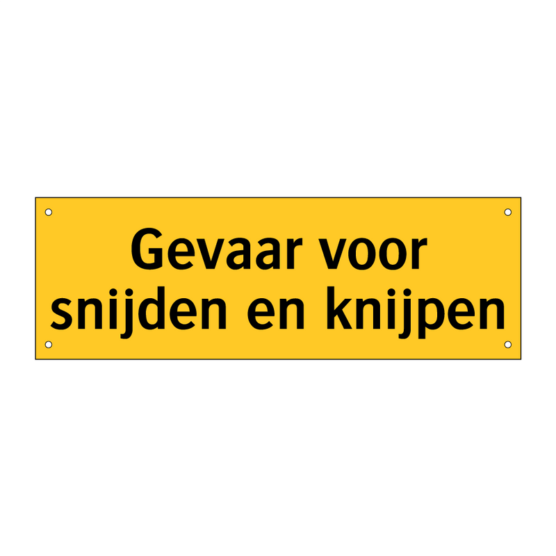 Gevaar voor snijden en knijpen