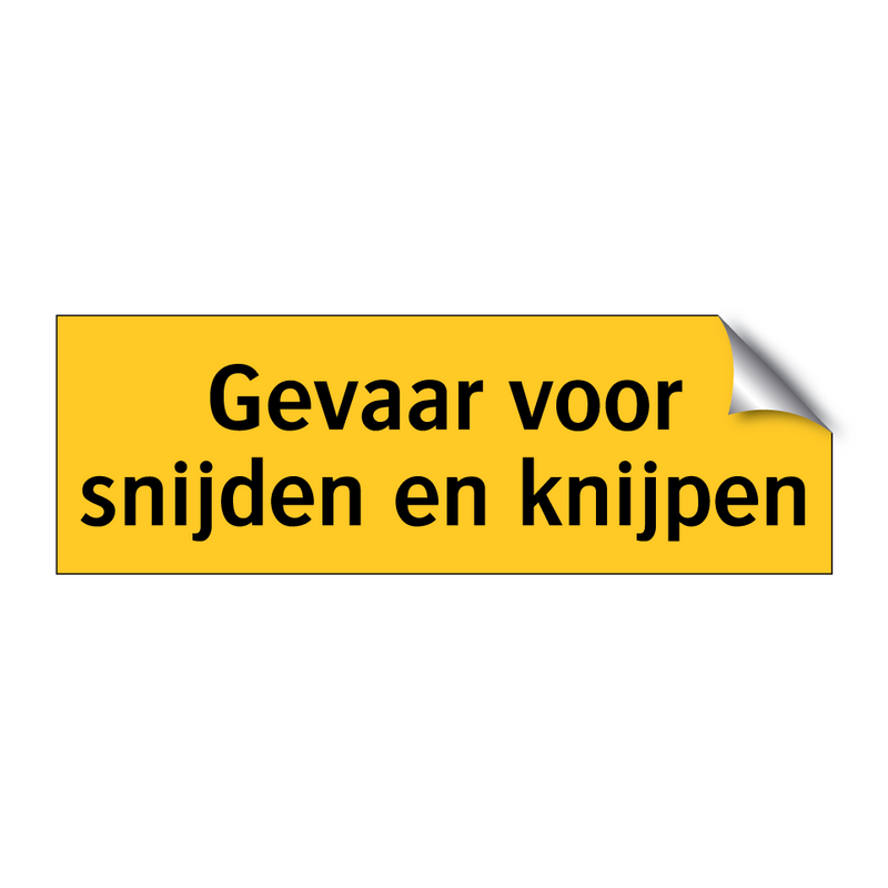 Gevaar voor snijden en knijpen