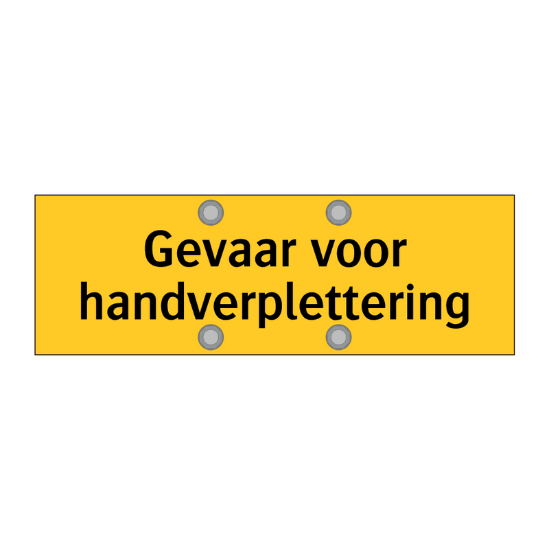 Gevaar voor handverplettering