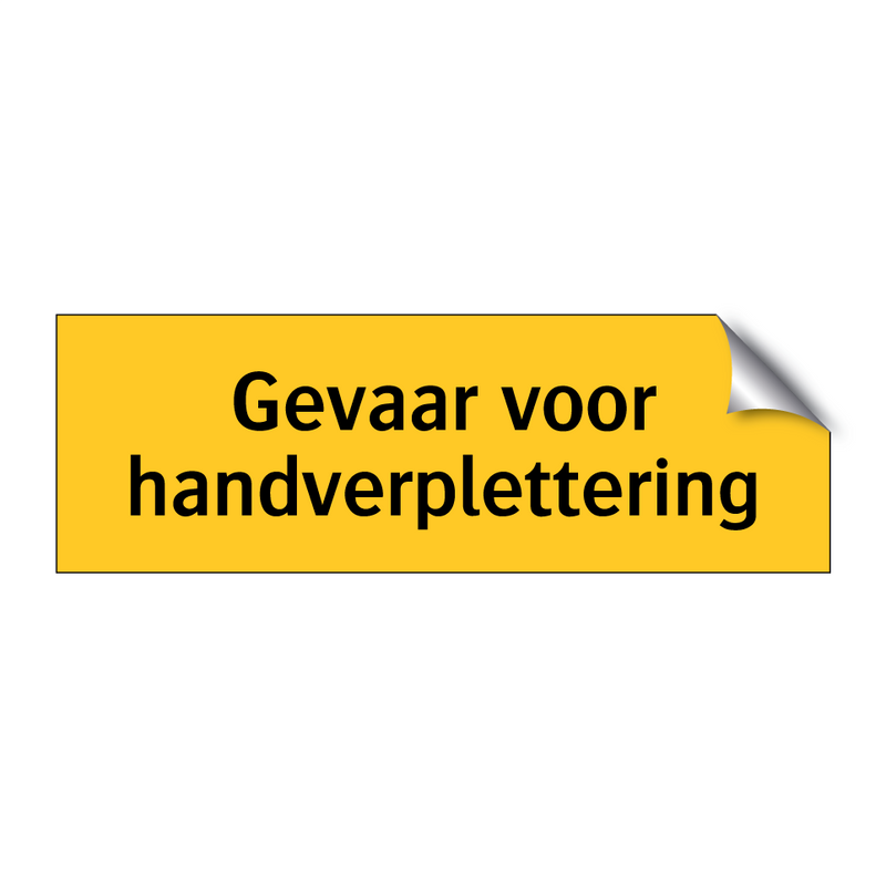 Gevaar voor handverplettering