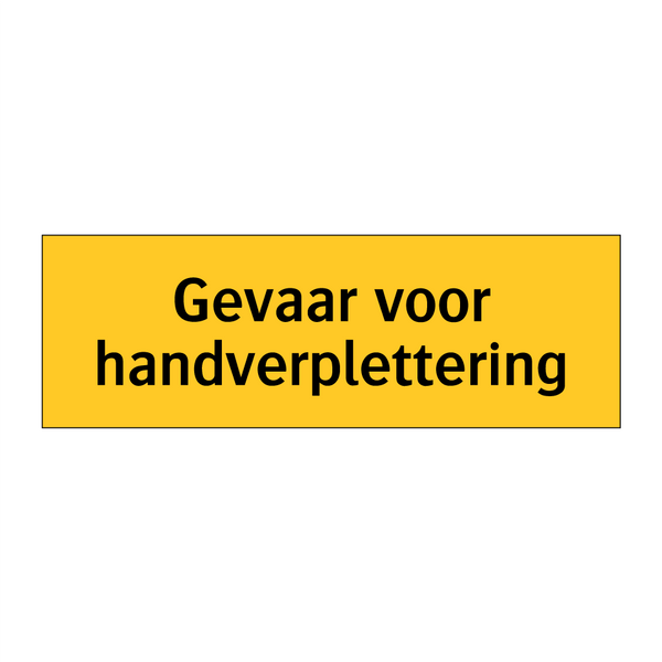 Gevaar voor handverplettering