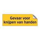 Gevaar voor knijpen van handen