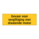 Gevaar voor vergiftiging met draaiende motor