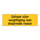 Gevaar voor vergiftiging met draaiende motor