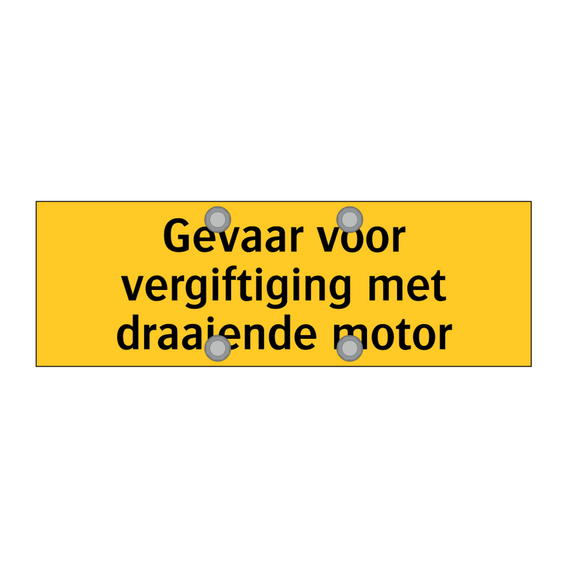 Gevaar voor vergiftiging met draaiende motor