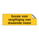 Gevaar voor vergiftiging met draaiende motor