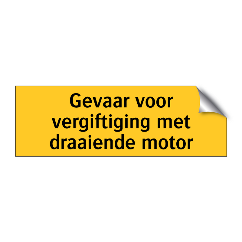 Gevaar voor vergiftiging met draaiende motor