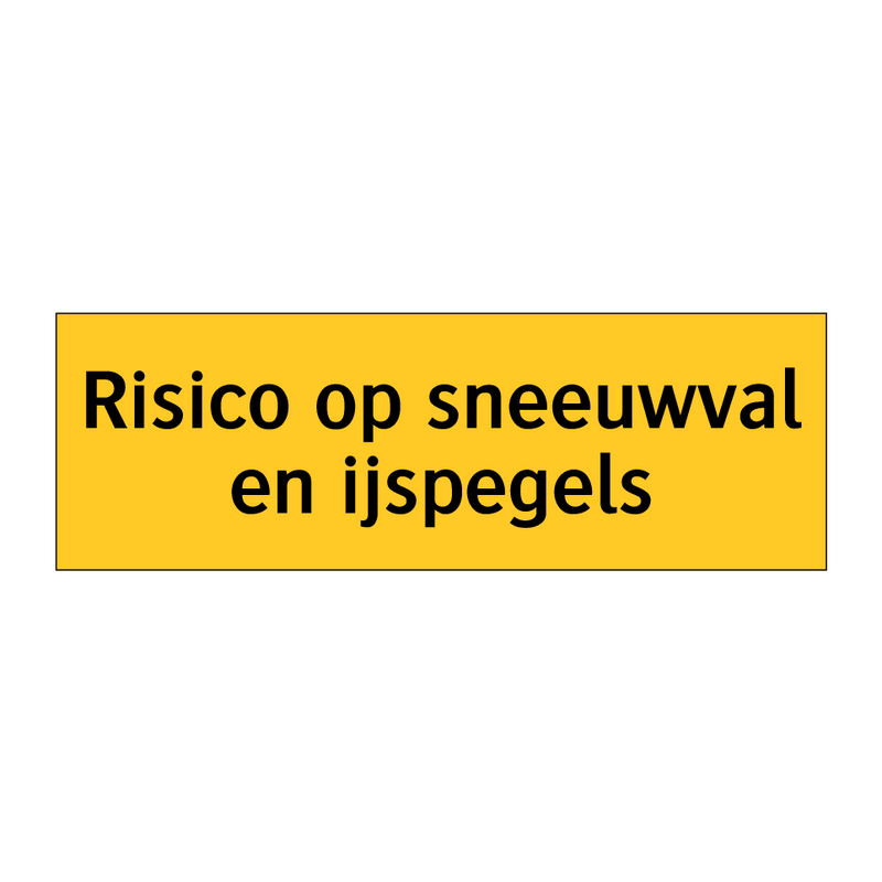 Risico op sneeuwval en ijspegels