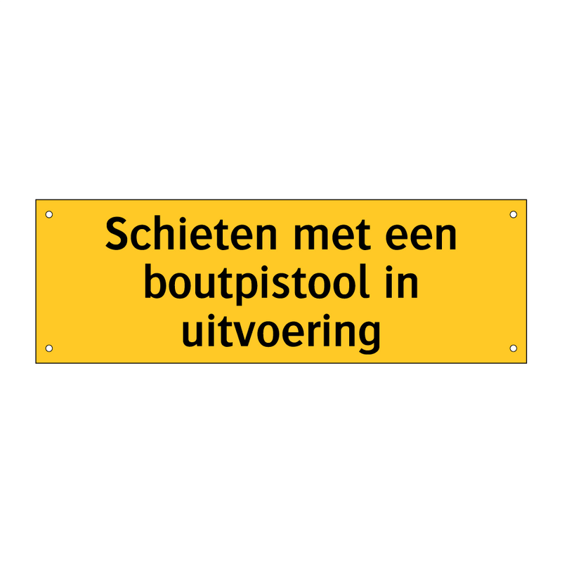 Schieten met een boutpistool in uitvoering