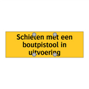 Schieten met een boutpistool in uitvoering