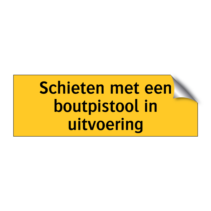 Schieten met een boutpistool in uitvoering