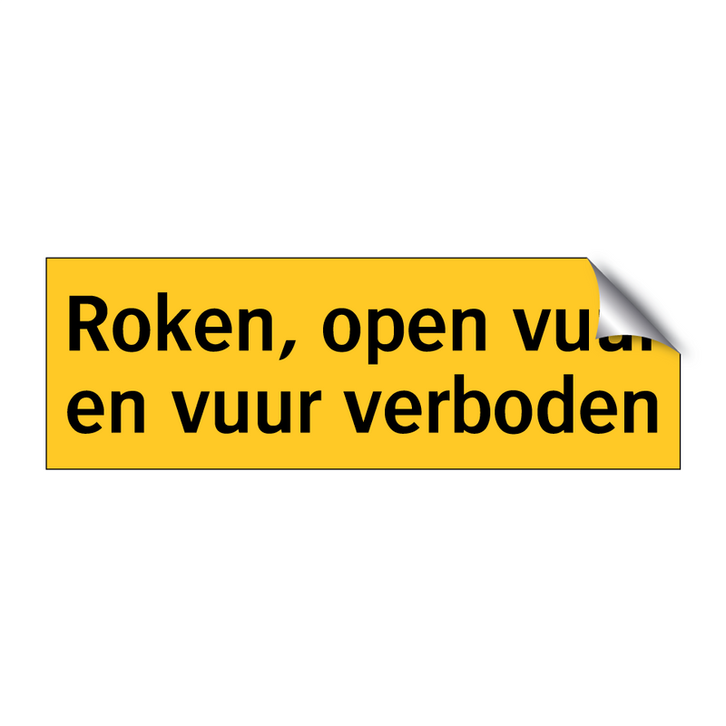 Roken, open vuur en vuur verboden