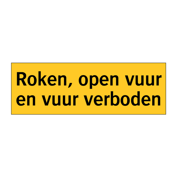Roken, open vuur en vuur verboden
