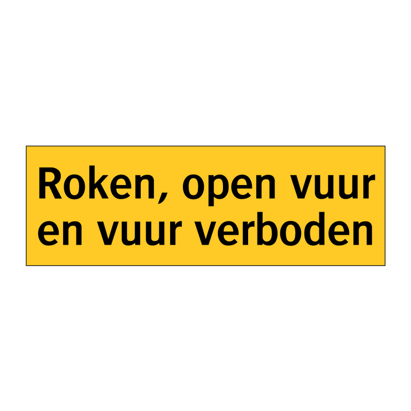 Roken, open vuur en vuur verboden