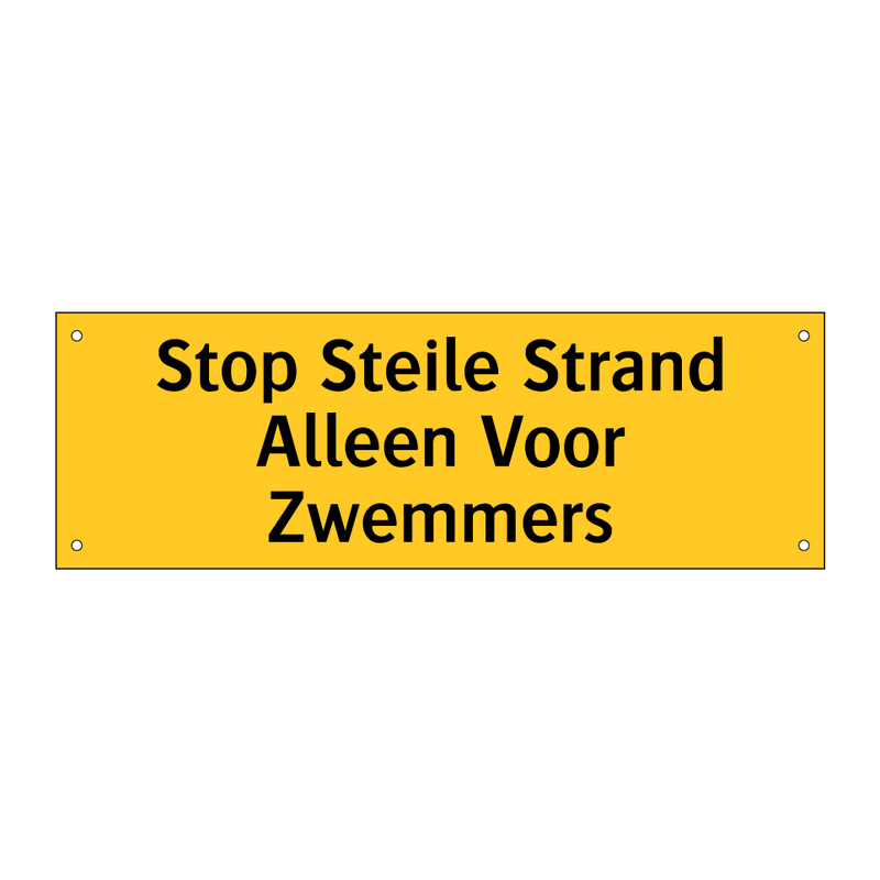 Stop Steile Strand Alleen Voor Zwemmers