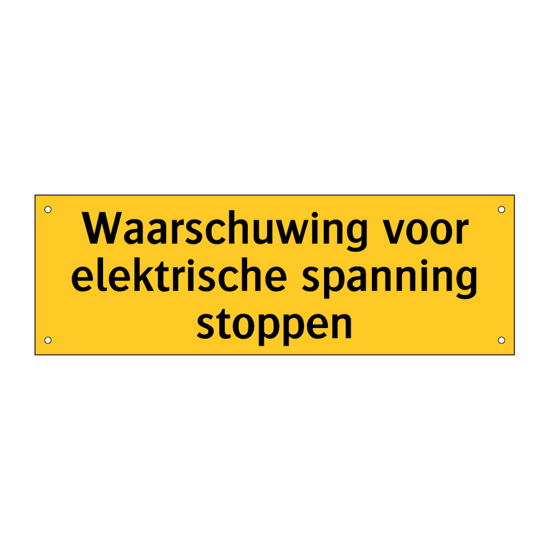 Waarschuwing voor elektrische spanning stoppen