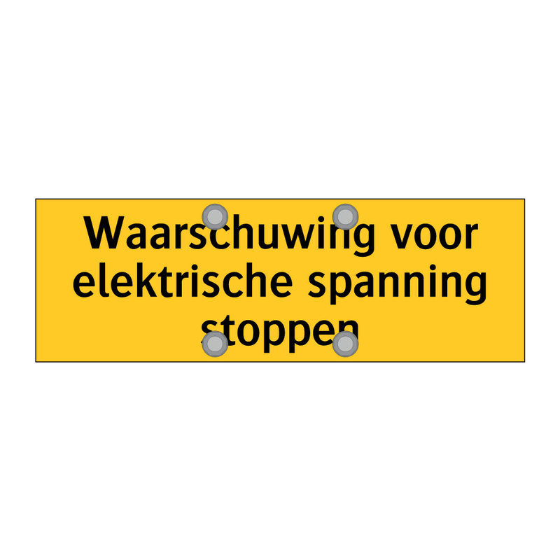 Waarschuwing voor elektrische spanning stoppen