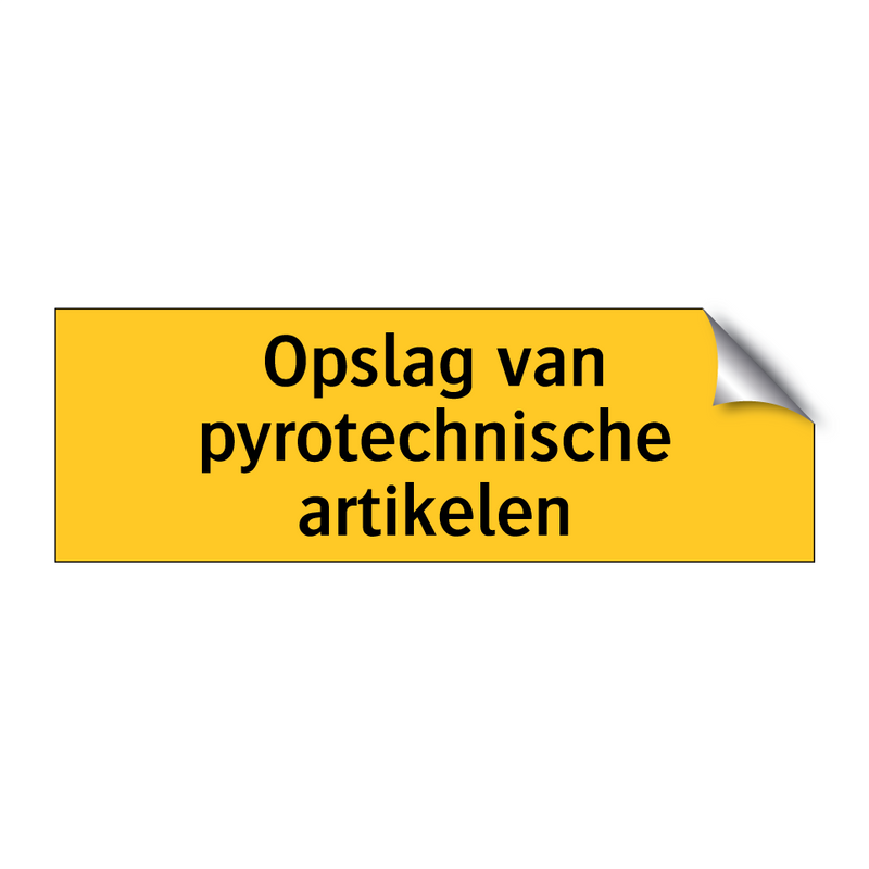 Opslag van pyrotechnische artikelen
