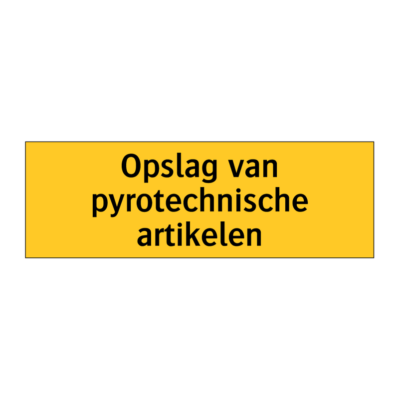 Opslag van pyrotechnische artikelen