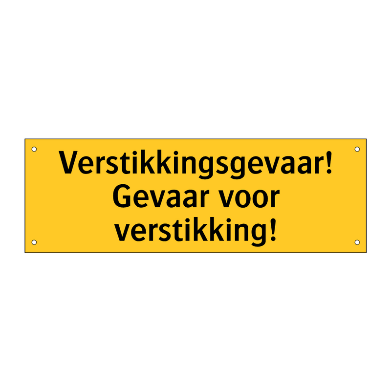 Verstikkingsgevaar! Gevaar voor verstikking!
