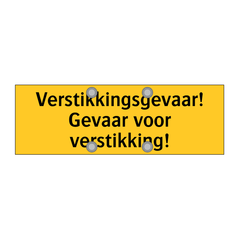Verstikkingsgevaar! Gevaar voor verstikking!