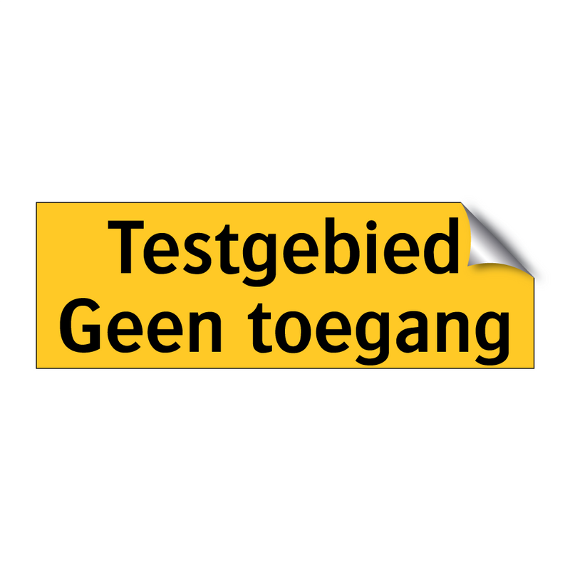 Testgebied Geen toegang