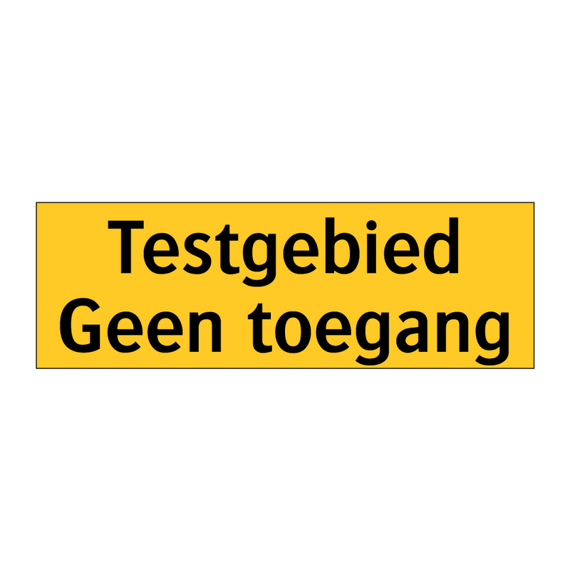 Testgebied Geen toegang
