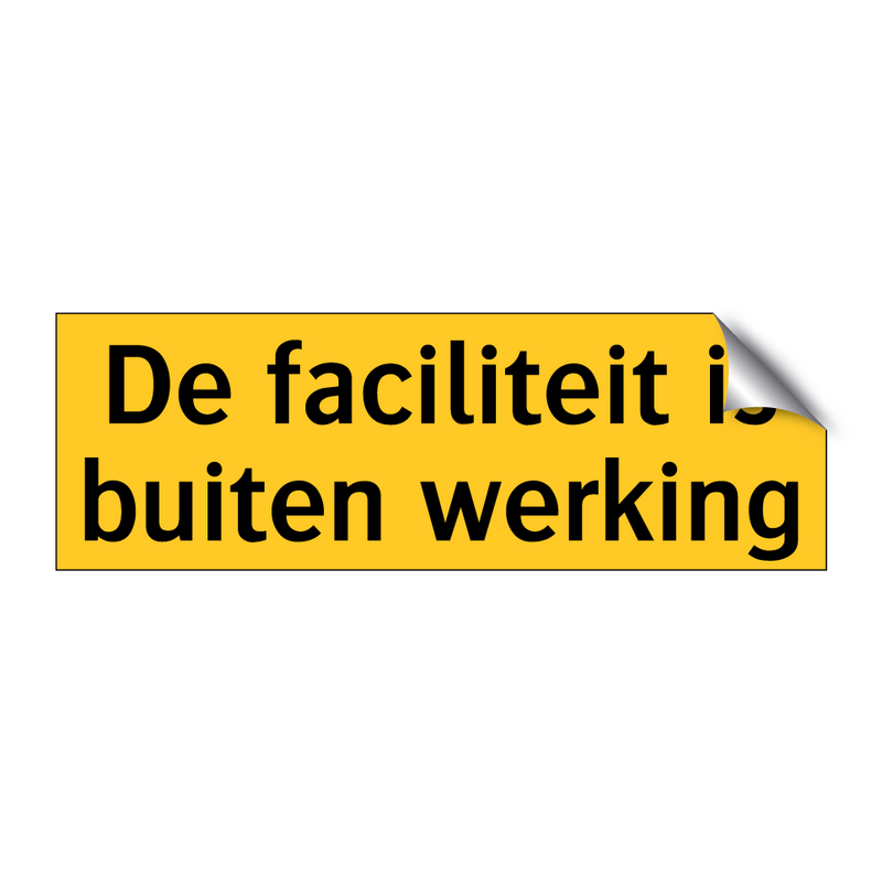 De faciliteit is buiten werking