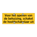 Voor het openen van de behuizing, schakel de /.../