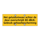 Het geluidsniveau achter de deur overschrijdt 80 /.../