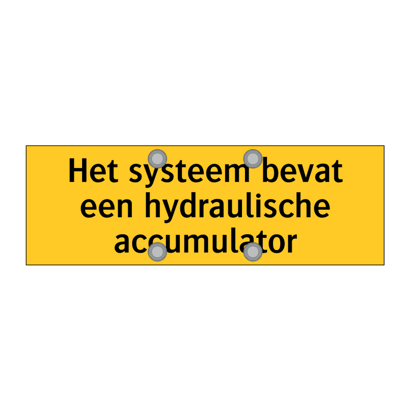 Het systeem bevat een hydraulische accumulator