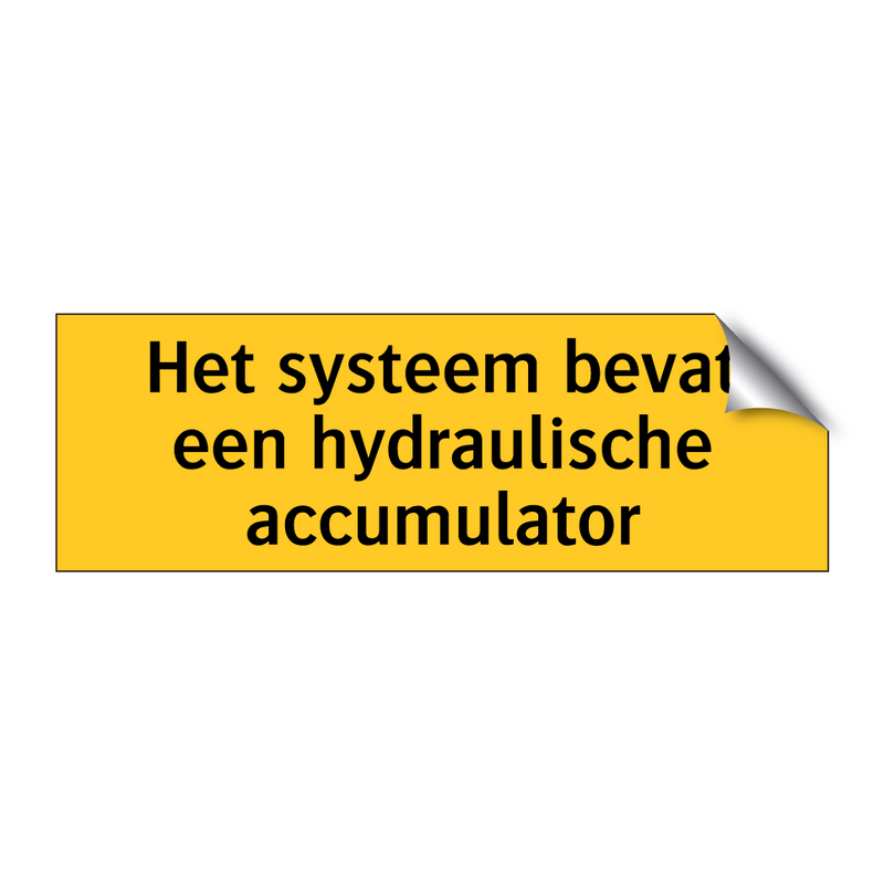 Het systeem bevat een hydraulische accumulator