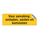 Voor aanraking: ontladen, aarden en kortsluiten