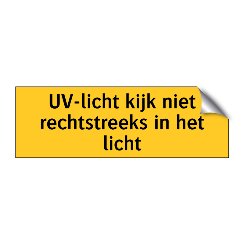 UV-licht kijk niet rechtstreeks in het licht