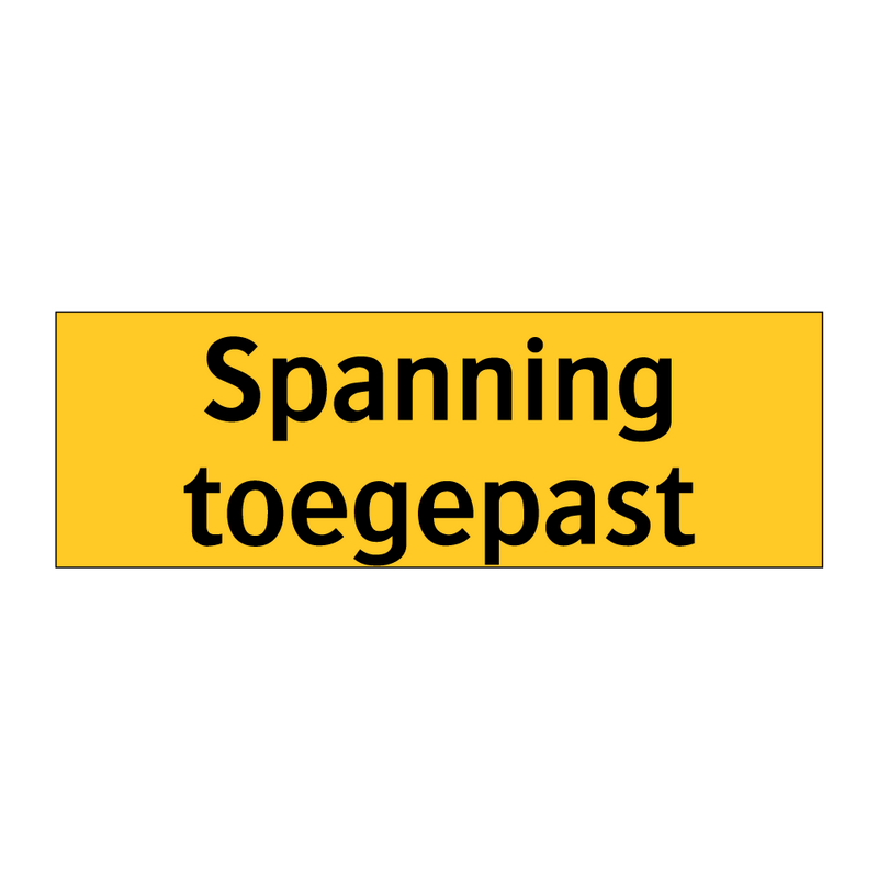 Spanning toegepast