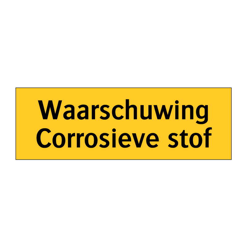 Waarschuwing Corrosieve stof