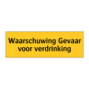 Waarschuwing Gevaar voor verdrinking