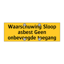 Waarschuwing Sloop asbest Geen onbevoegde toegang