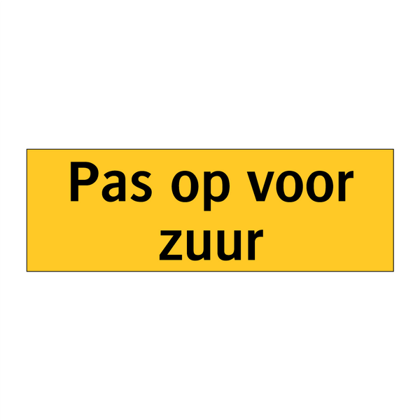Pas op voor zuur