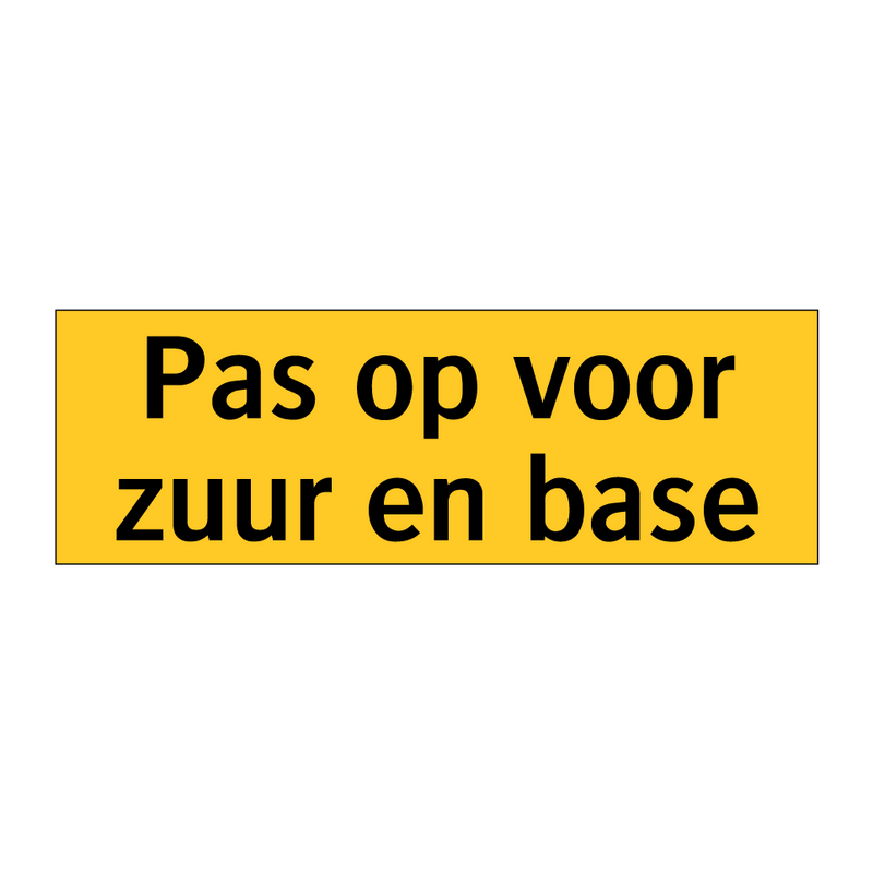 Pas op voor zuur en base