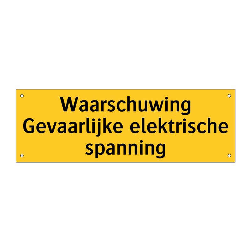 Waarschuwing Gevaarlijke elektrische spanning