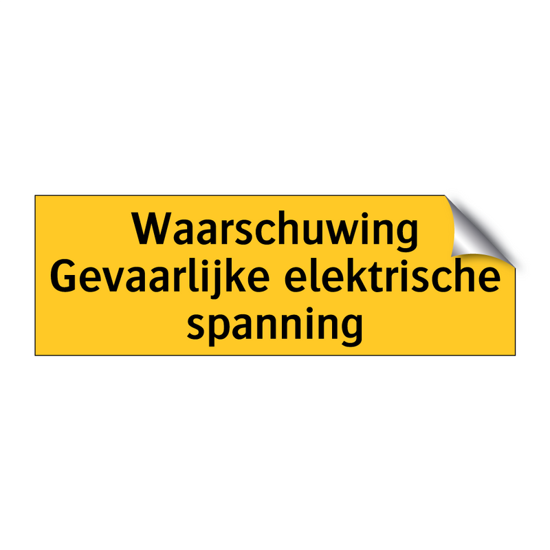 Waarschuwing Gevaarlijke elektrische spanning